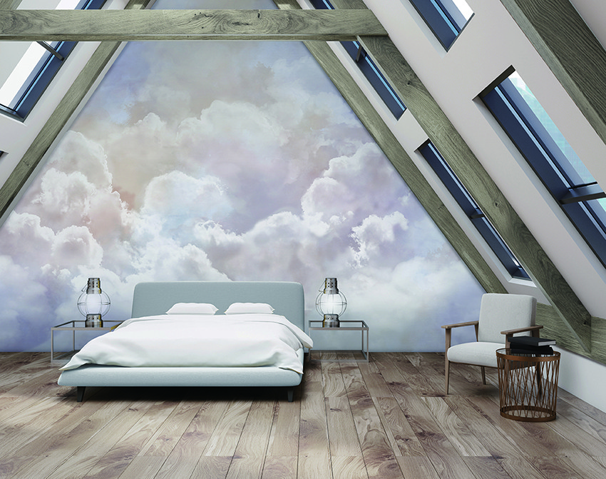 cloud wall mural