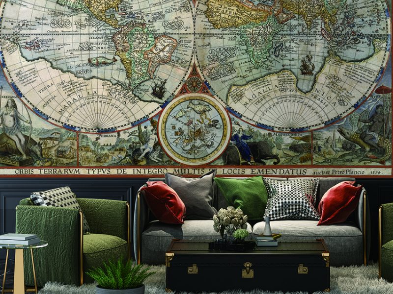 Antique Map - in colour wall mural